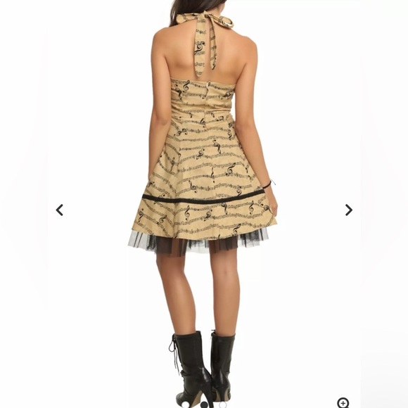 Ladies Halter Music Note Dress-Crinoline-Zip Back-Adjustable Bodice-Size XL - Picture 3 of 11